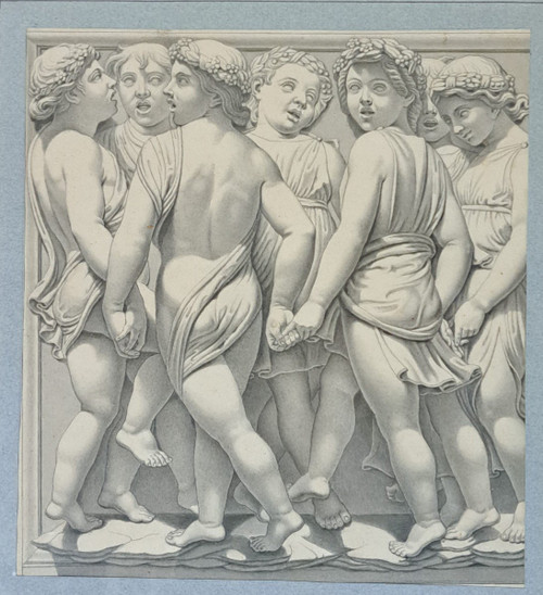 Ecole Française Du XIXème Siècle, Frise De Putti d'Après Luca Della Robbia