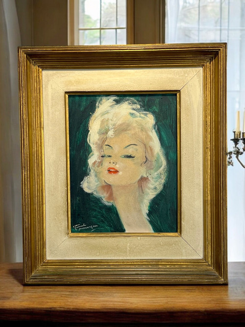 JEAN GABRIEL DOMERGUE ( 1889-1962 ) PAINTING PORTRAIT OF A WOMAN "PATRICIA
