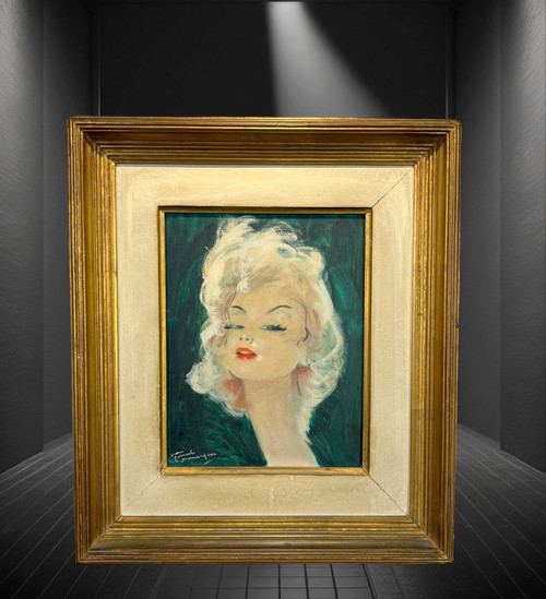 JEAN GABRIEL DOMERGUE ( 1889-1962 ) PAINTING PORTRAIT OF A WOMAN "PATRICIA