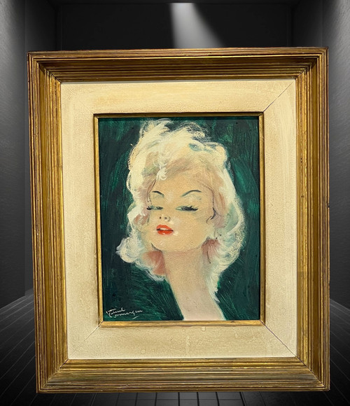 JEAN GABRIEL DOMERGUE ( 1889-1962 ) PAINTING PORTRAIT OF A WOMAN "PATRICIA