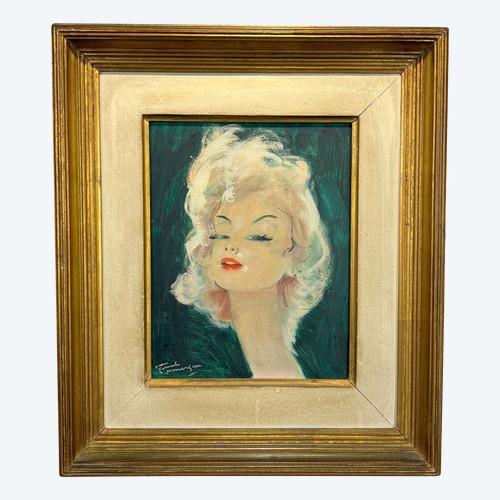 JEAN GABRIEL DOMERGUE ( 1889-1962 ) PAINTING PORTRAIT OF A WOMAN "PATRICIA