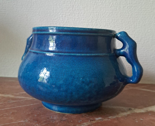 Pol Chambost (1906-1983) - Coupe En Céramique Bleu