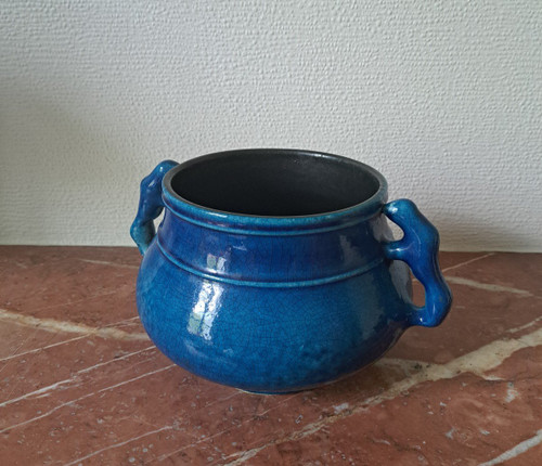 Pol Chambost (1906-1983) - Coupe En Céramique Bleu