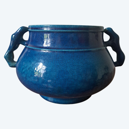 Pol Chambost (1906-1983) - Coupe En Céramique Bleu