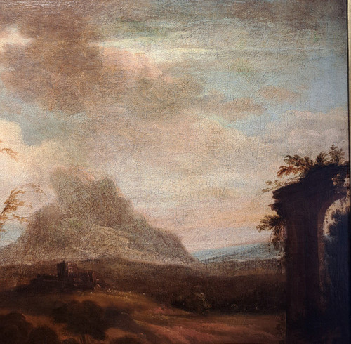 Pieter Van Bloemen (1657-1720), Suiveur De - Animated Scene In The Ruins