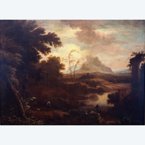 Pieter Van Bloemen (1657-1720), Suiveur De - Animated Scene In The Ruins