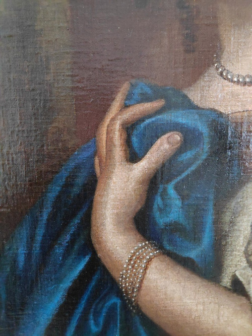 18th Century Dutch School, Portrait of an Elegant Lady with Pearls