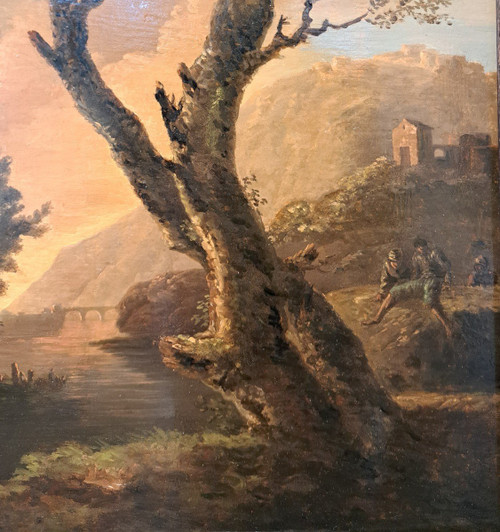 Salvatore Rosa (1615-1673) Seguace di, Soldati in un paesaggio