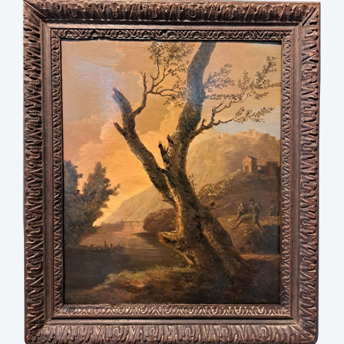 Salvatore Rosa (1615-1673) Seguace di, Soldati in un paesaggio