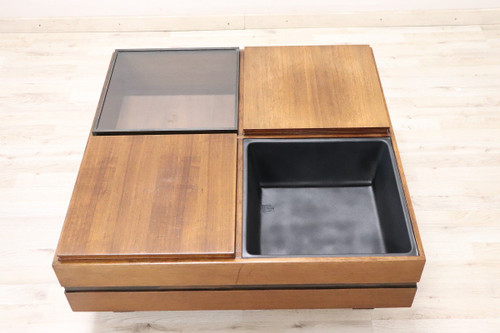 Table Basse Carrée avec Rangement par Carlo Hauner pour Forma, 1960s