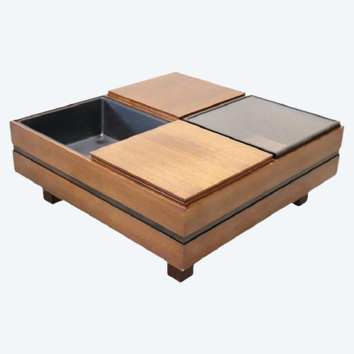 Table Basse Carrée avec Rangement par Carlo Hauner pour Forma, 1960s