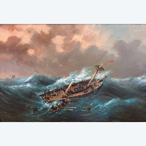Charles Euphrasie Kuwasseg (1833-1904), Der Sturm, Öl Auf Leinwand