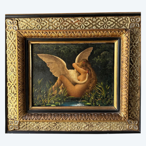 Charles Sellier, Leda and the Swan, Oil on Wood, Mid-19th century