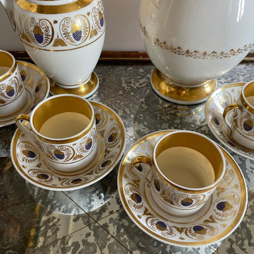 Parigi, periodo Impero, Restauro - Servizio da tè e caffè in porcellana - 6 pezzi