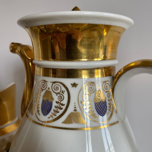 Parigi, periodo Impero, Restauro - Servizio da tè e caffè in porcellana - 6 pezzi