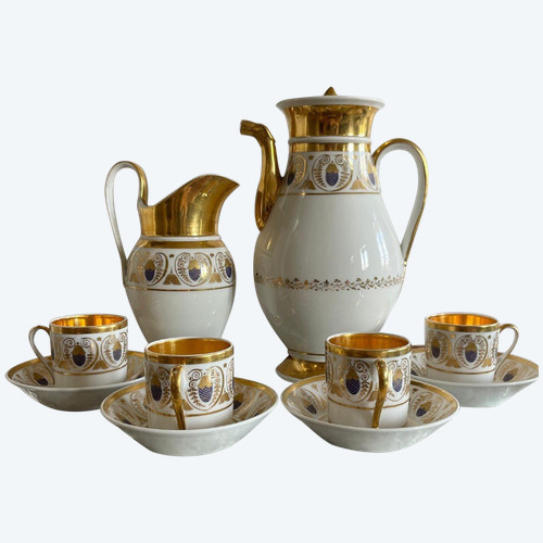 Parigi, periodo Impero, Restauro - Servizio da tè e caffè in porcellana - 6 pezzi