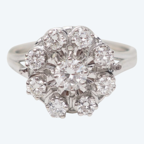 Anello Margherita in oro bianco e diamanti