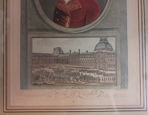 Boilly, after - Bonaparte 1er Consul ou la revue du Quintidi - etching, 19th century frame