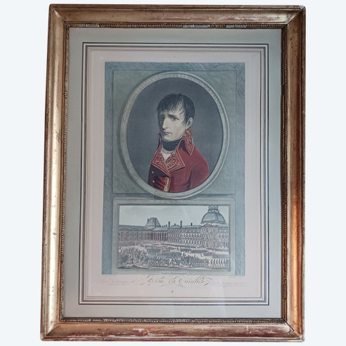Boilly, after - Bonaparte 1er Consul ou la revue du Quintidi - etching, 19th century frame
