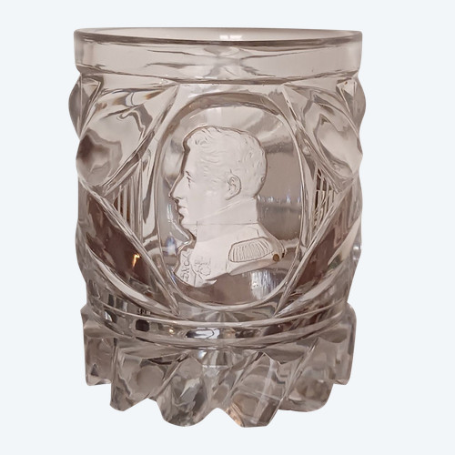 Baccarat (?), dopo Gayrard - calice con ceramica di cristallo Charles X, 1830 ca.