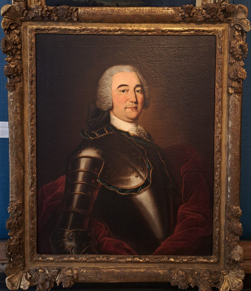 Jahrhundert, Porträt eines Mannes in Rüstung Um 1740