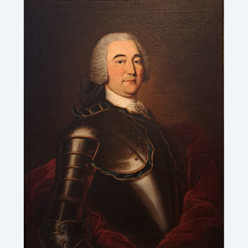 Jahrhundert, Porträt eines Mannes in Rüstung Um 1740