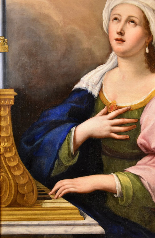 Santa Cecilia e due cherubini, Lucas de la Haye (Nivelles, 1612–Roma, 1682)
