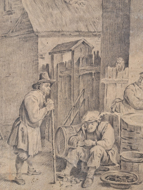 Follower of David II Teniers (Antwerp, 1610 - Brussels, 1690), The Farm, Large drawing