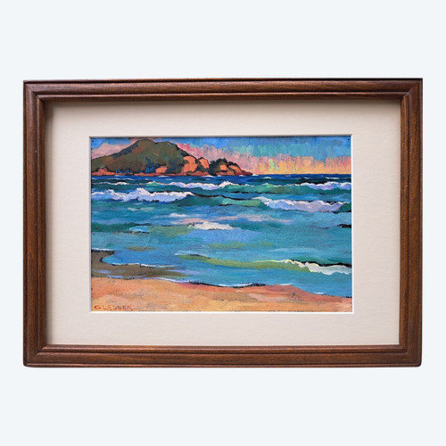 Eugène Glasser (1897-1986), Vue De Mer, olio