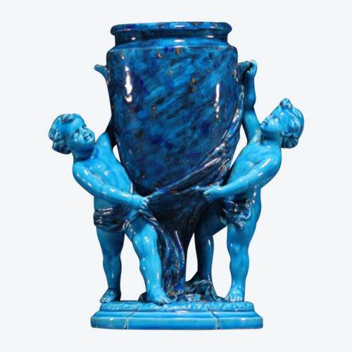 Félix Optat Milet (1838-1911), Vase Urne Aux Putti