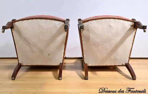 Paire de Fauteuils en Acajou, époque Restauration – Début XIXe
