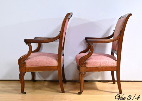 Paire de Fauteuils en Acajou, époque Restauration – Début XIXe