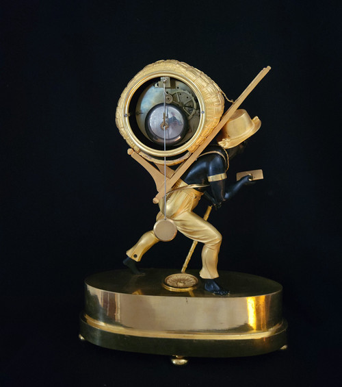 Clock the porter "le portefaix noir" after J.A.REICHE CIRCA 1810
