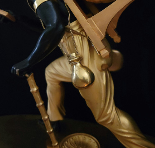 Clock the porter "le portefaix noir" after J.A.REICHE CIRCA 1810