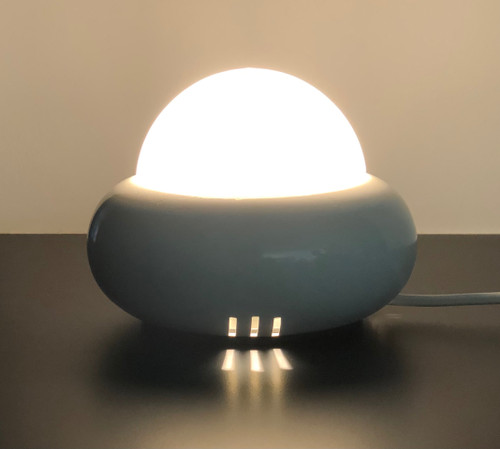 White UFO lamp model c359 by LUCI Illuminazione, Italy 70s