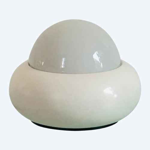 White UFO lamp model c359 by LUCI Illuminazione, Italy 70s