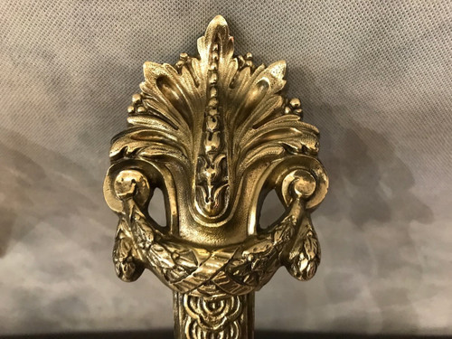 Coppia di bastoni per tende in bronzo del XIX secolo