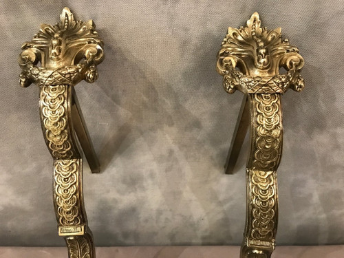 Coppia di bastoni per tende in bronzo del XIX secolo
