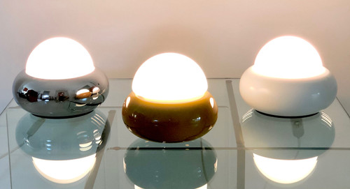 Lampe UFO chromée modèle c359 par LUCI, Italie années 70