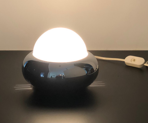 Lampe UFO chromée modèle c359 par LUCI, Italie années 70