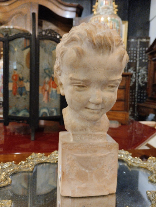 Büste - Bacchus- Terrakotta - André Cavacos - V. 1930.