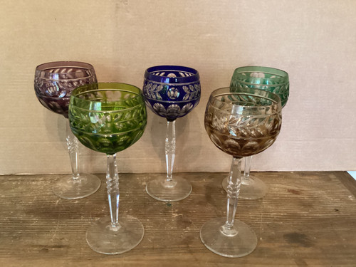 Set of five glasses