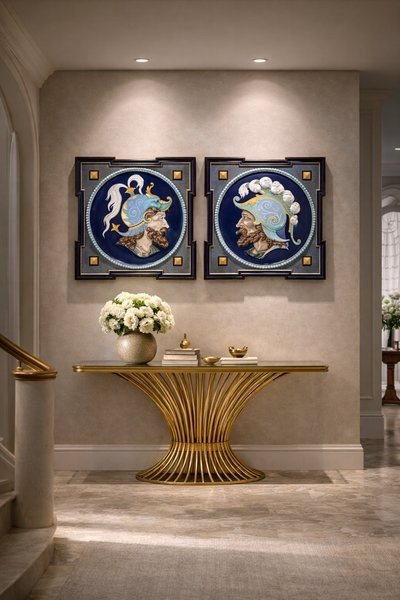 Imponenti piastrelle in terracotta prodotte da Léonce Debaecker