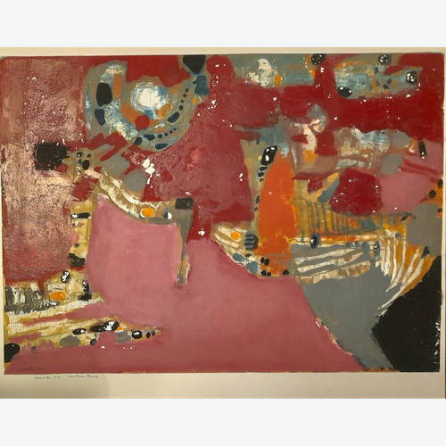 Claude Aliotti 1925 - 1989 Stillleben 86 Öl auf Papier 50cmx36cm ohne Rahmen