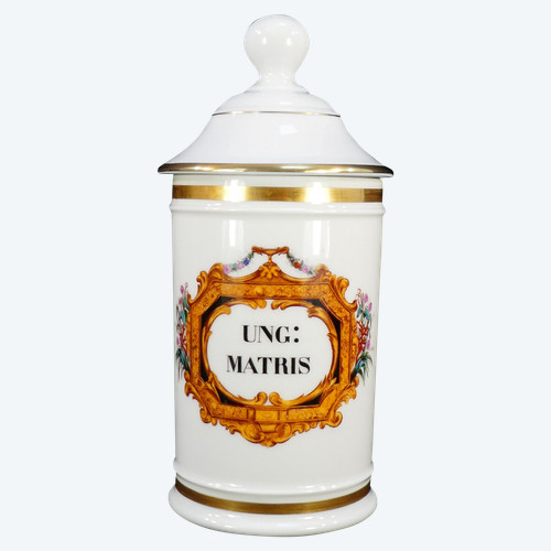 Porcelain PHARMACIE jar from PARIS "FONTEMOING & PEIGNEY" UNG : MATRIS