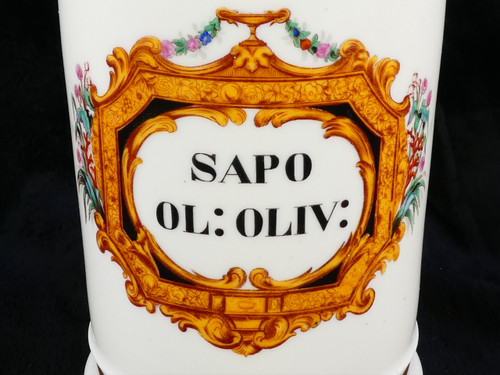 Vaso da farmacia in porcellana di PARIGI "FONTEMOING & PEIGNEY" SAPO OL :OLIV