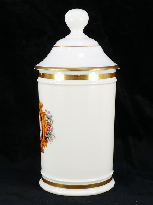Pot a PHARMACIE en Porcelaine de PARIS "FONTEMOING & PEIGNEY" UNG : STYRACIS