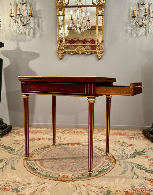 Table A Jeux En Acajou De Style Louis XVI Epoque Napoleon III