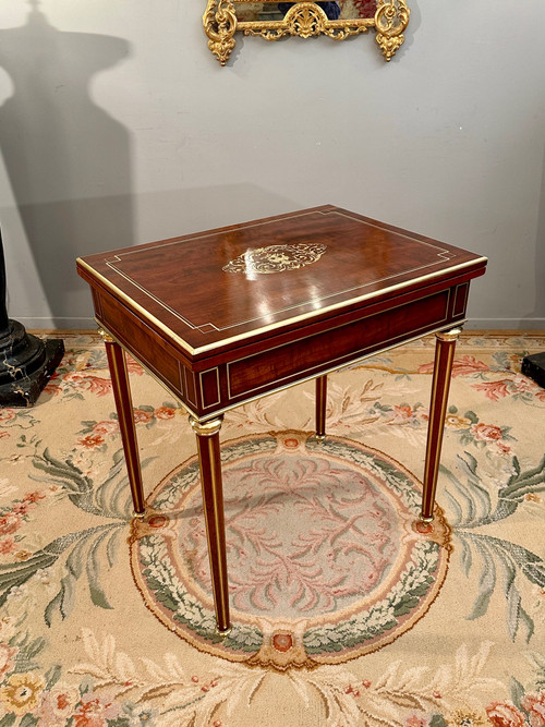 Table A Jeux En Acajou De Style Louis XVI Epoque Napoleon III