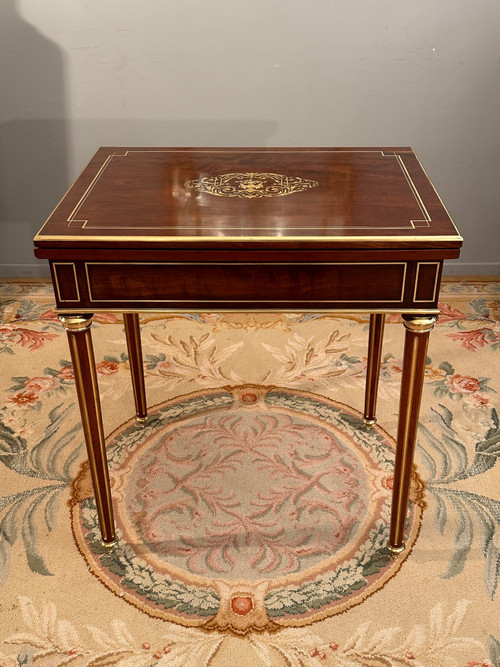 Table A Jeux En Acajou De Style Louis XVI Epoque Napoleon III